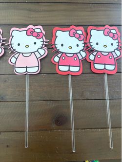 6 Hello kitty on acrylic stick