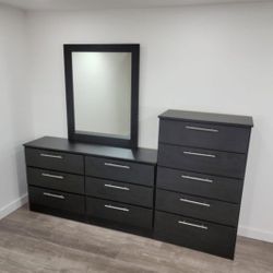 Dresser Whit Mirror And Chest - Cómoda Con Espejo Y Gavetero 