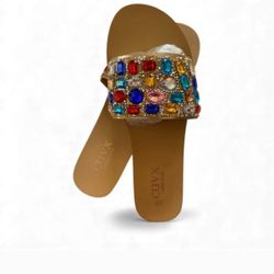 Women's Multicolor Embellished Sandals