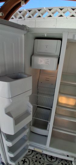 White Side-by-Side Refrigerator with Ice Maker