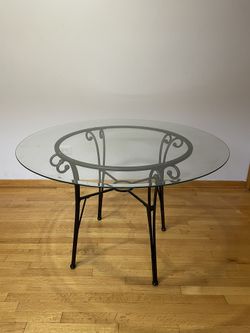 45” Glass Dinner Table for 4