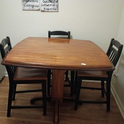 Large Wood Finished Dinner Table 