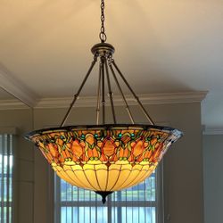 Tiffany 6 Light 32 inch Vintage Bronze Pendant Ceiling Light, Naturals