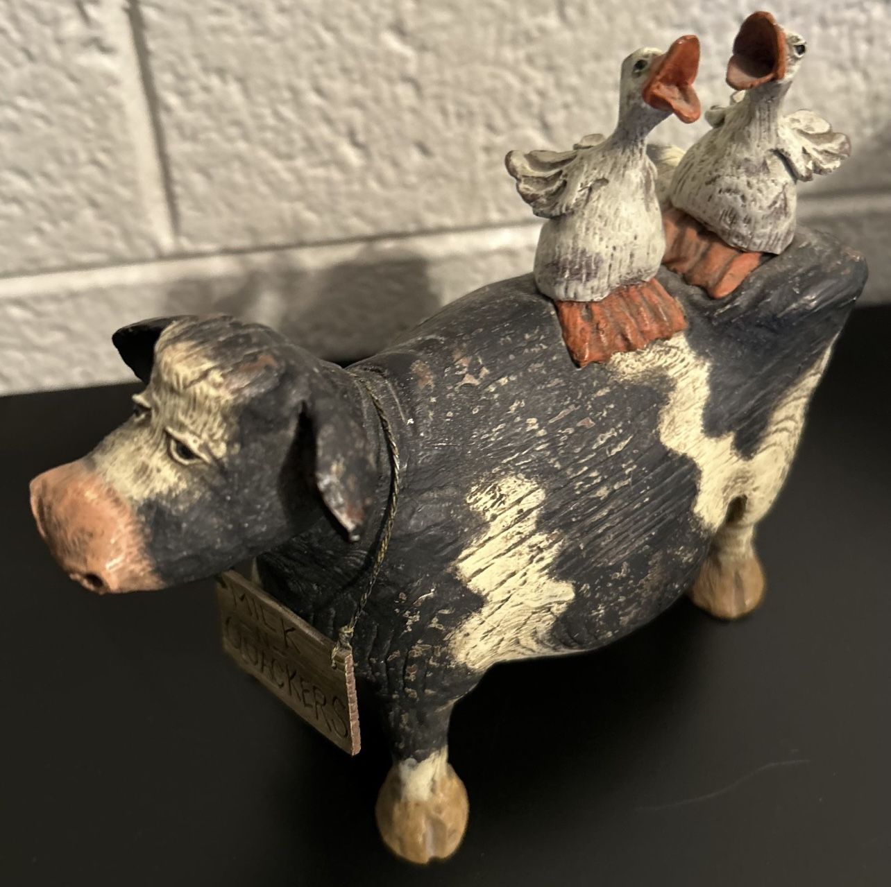 Rare American Chestnut Folk Art Milk-N-Quackers