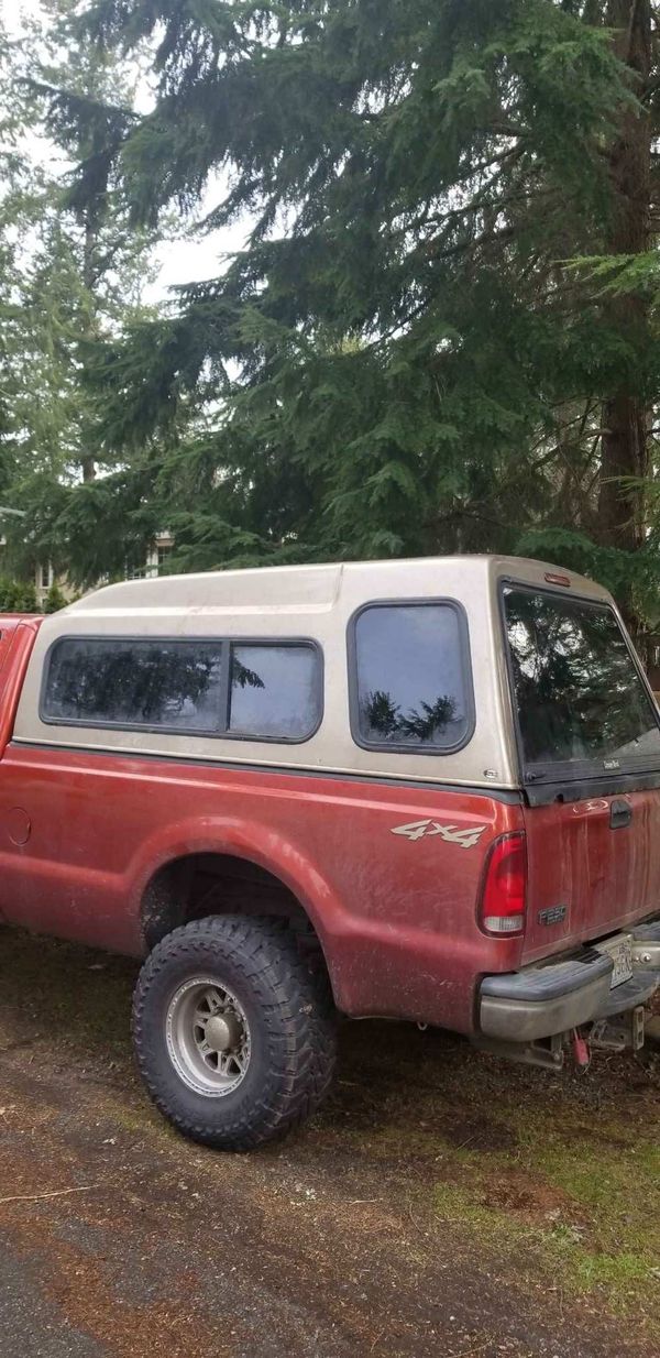 2000 f250 long bed canopy camper special hunting also for Sale in