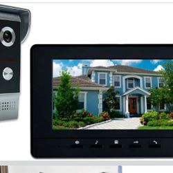 AMOCAM Wired Video Intercom System, 7 Inches Video Doorbell Door Phone System, HD Camera Kits Support Unlock, Monitoring, Dual-Way Intercom for Villa 