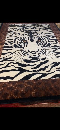 Large Tiger Print Area Rug
