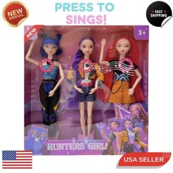3PCS Kpop Demon Hunter Dolls Set Sings 11.8" Figures USA Seller Fast Ship