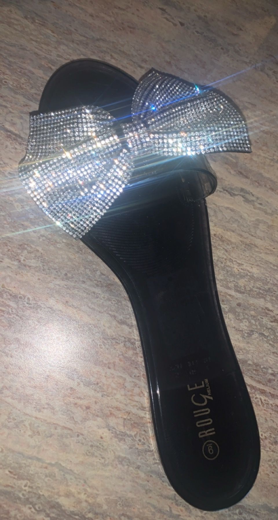 Bling Rhinestone Bow Flat Sandal 