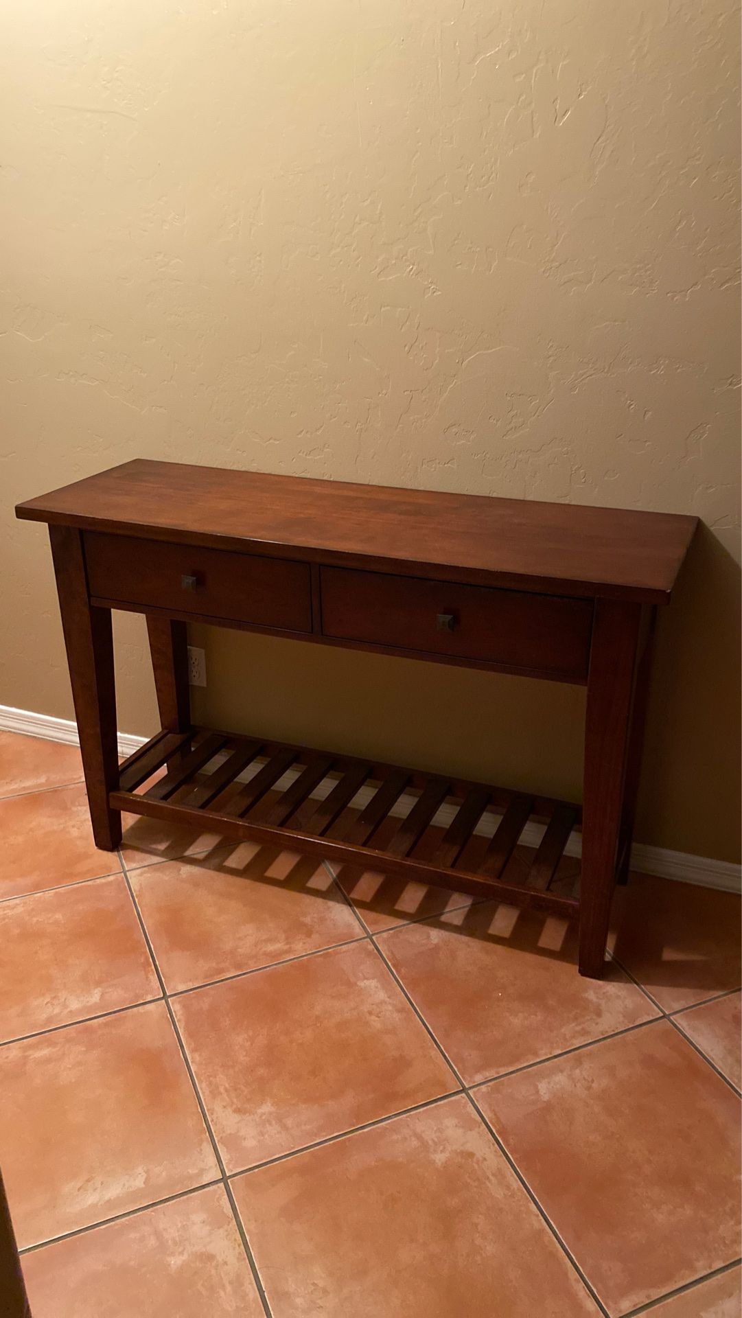 Solid wood entryway table