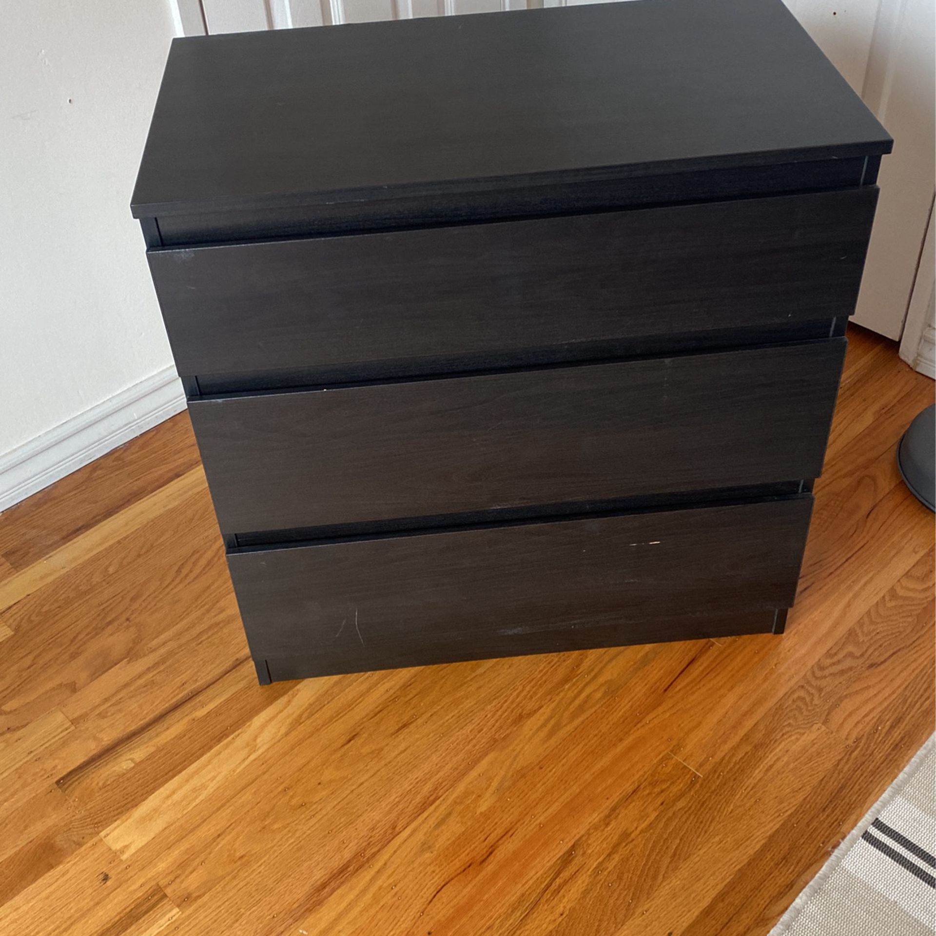 Black IKEA 3 Drawer Dresser