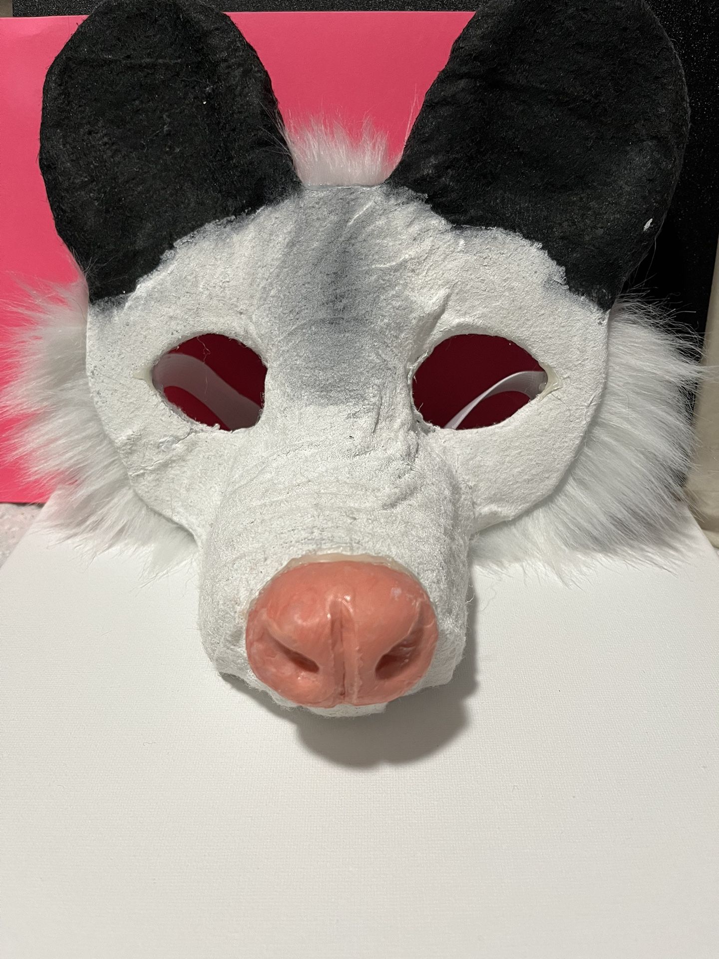 Black And White Opossum Therian Mask