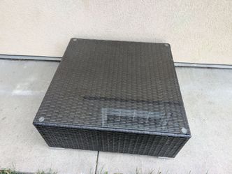 Patio Wicker Glass Top Table