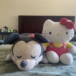 Hello Kitty and Mickey  Mouse Big Plush 