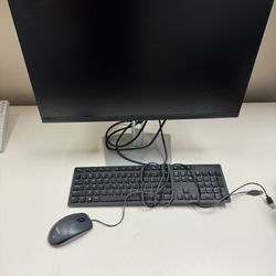 Dell Desktop And Hp Color Printer With All Connections 