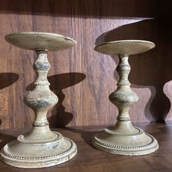 2 Beautiful Rustic Candle Holders 