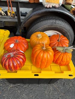 Decorative Faux Pumpkins Set of 6