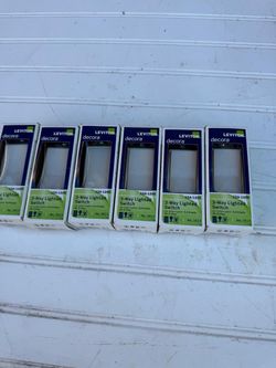 Lot of 6 Decora by Leviton Light Almond 3 Way Light Switches  15A-120V OBO