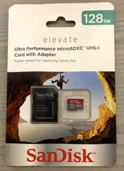 SanDisk 128GB Ultra Performance Micro SDXC UHS-1 Card with Adapter - NEW UNOPENED
