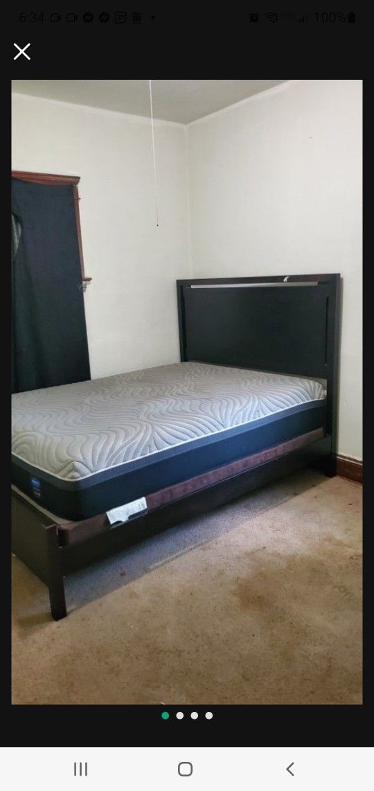 Bed Headboard, Frame and Mattress 