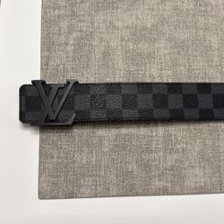 Louis Vuitton Black On Black Checkered Belt (NEW)