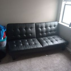 Leather Futon Couch /Bed