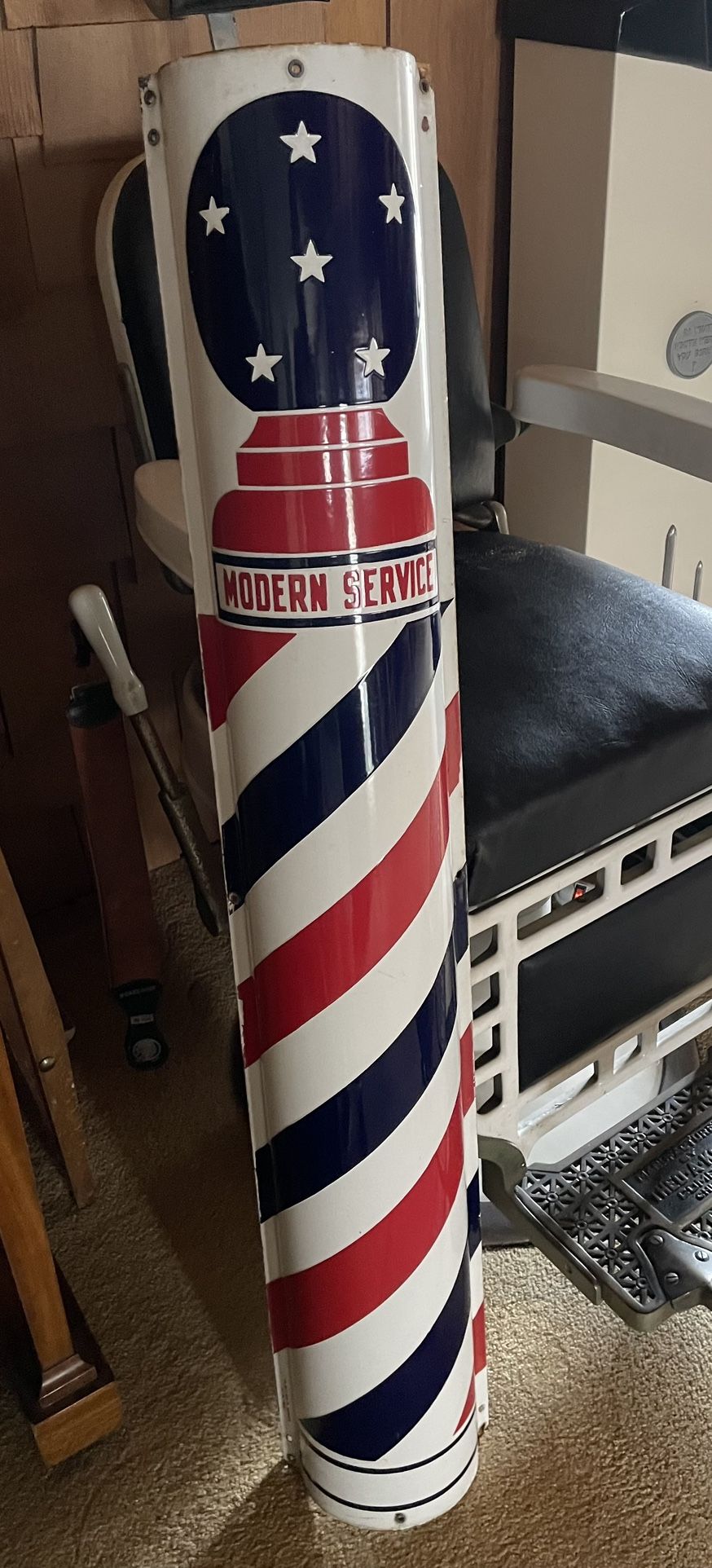 Vintage Porcelain Barber Shop Sign