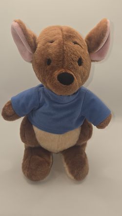 Disney Store Exclusive Roo Plush Kangaroo Winnie the Pooh Blue Shirt 11"