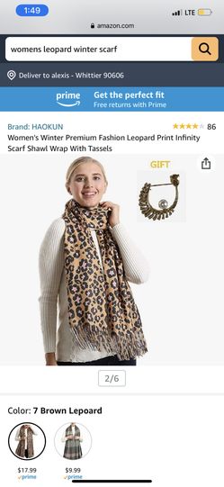 LEOPARD WRAP AROUND SCARF