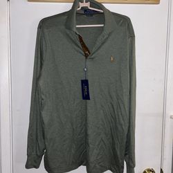 Polo Ralph Lauren Classic Fit Long Sleeve Polo Shirt Light Green Men’s Sz M