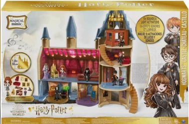Wizarding World Harry Potter, Magical Minis Hogwarts Castle w 12 Accessories, Lights, Sounds & Exclusive Hermione Doll, Kids Toys (Ages 5+)