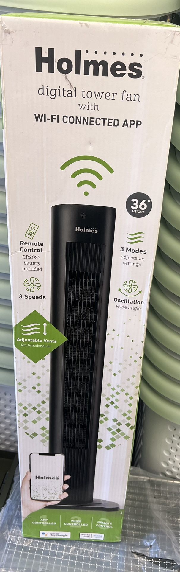 Holmes Digital Tower Fan with Wifi connected app
