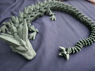 3D Printed Crystal Dragon Alpine Green