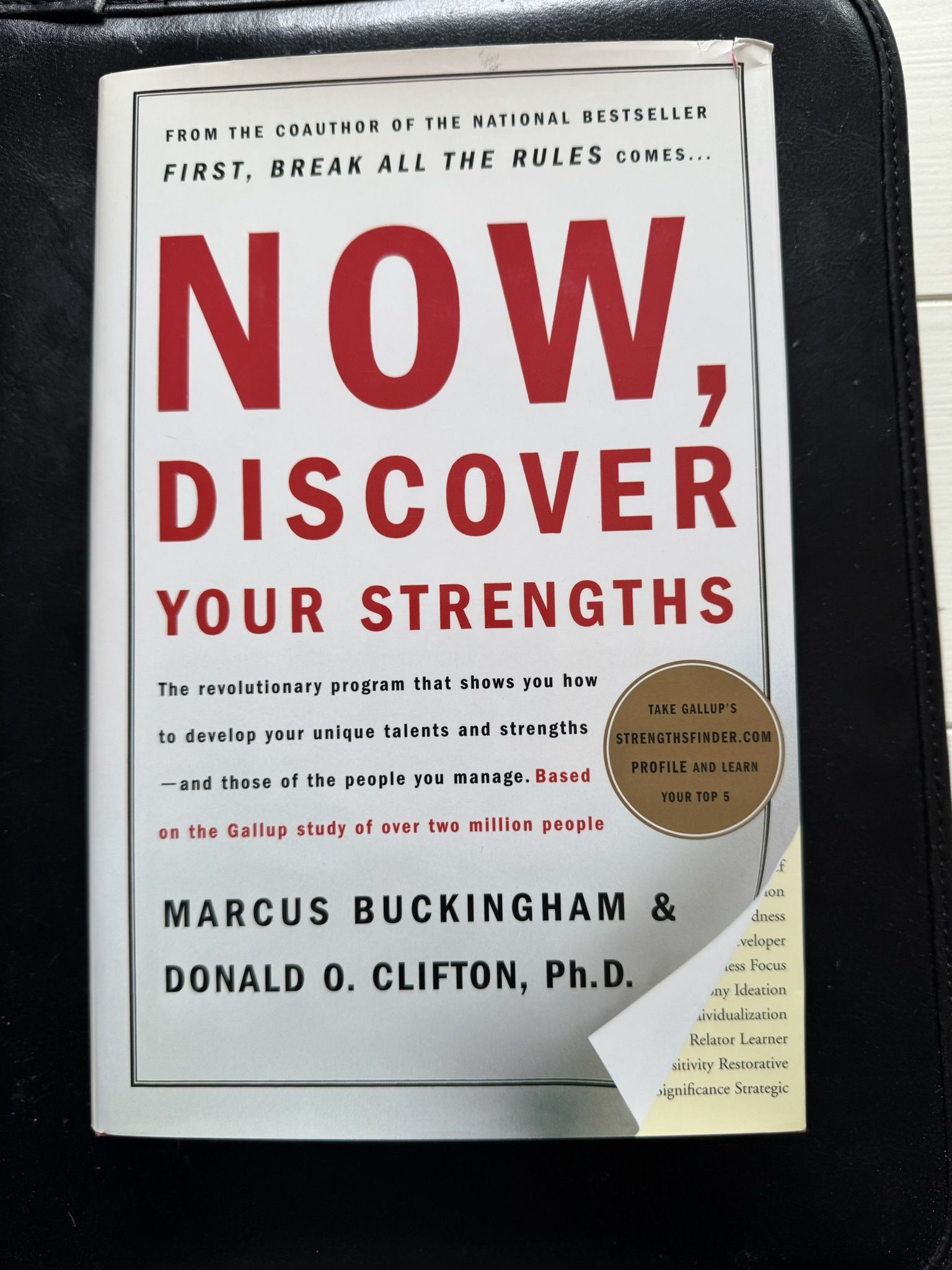 hardcover book: Now, Discover Your Strengths
