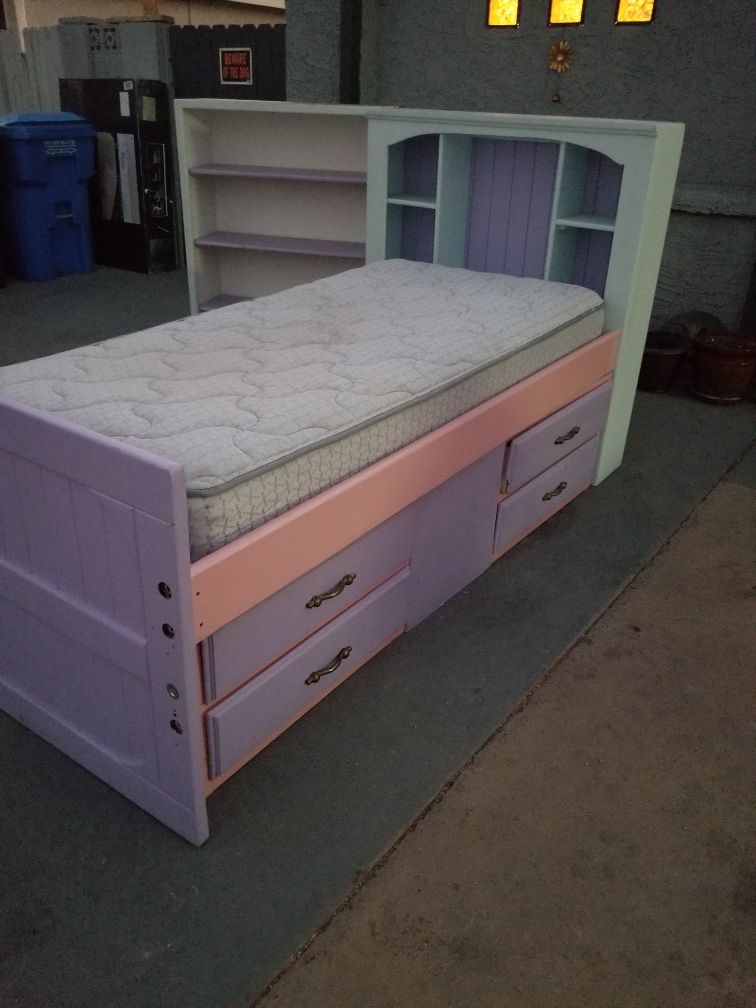Captain twin bed with drawers