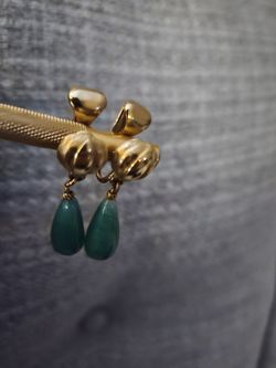 Beautiful Antique Goldplated Stone Earrings 