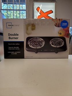 Mainstays Portable Double Burner and Hot Plate, 120V~ 1800W $15
