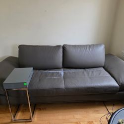 Used Black/gray Leather Couch 