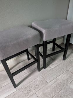 Set of 2 Gray Bar Stools