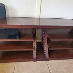SOLID WOOD TV STAND,  56" W x 21" L x 22" T. STILL IN GREAT SHAPE 