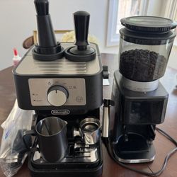 Delonghi Espresso Machine And Coffee Grinder 