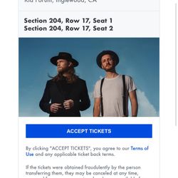 8/8 Lumineers Tickets- 2