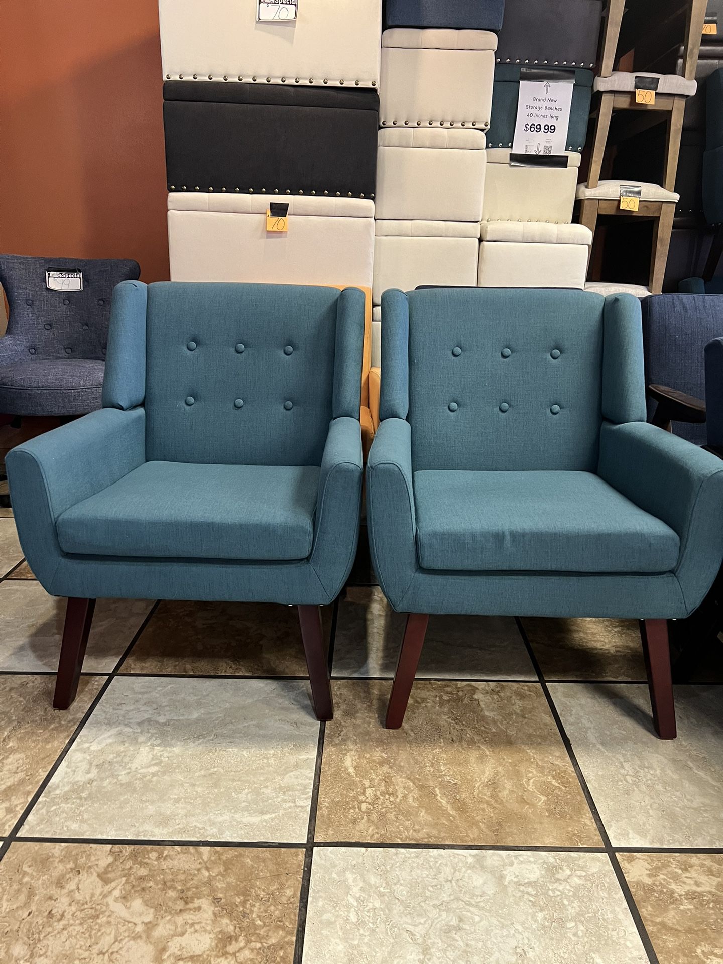 Chair Upholstered Button Tufted Armchair $99 EACH 