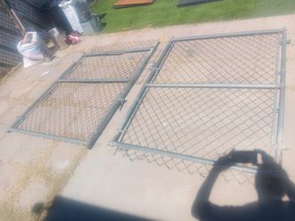 2 chain link gates