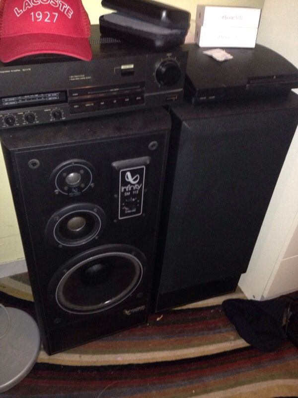 Infinity sm 112 home theater speakers with technique amplifier