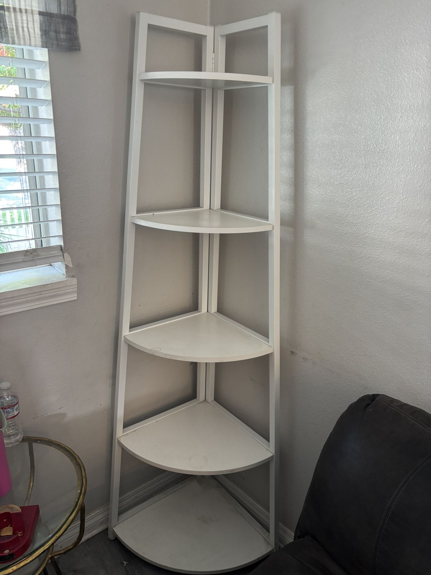 White 5 Tier Corner Shelf