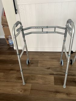 Adjustable Folding Walker with Wheels – Width & Height Adjustable