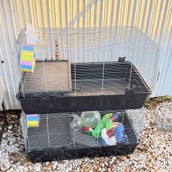 Par de Jaulas Medianas / 2 Medium Cage, Para Hámster O Aves 
