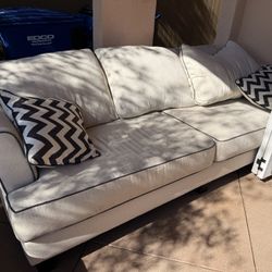(2) 8’ Beige Linen couch / Sofa Furniture for $40 OBO!