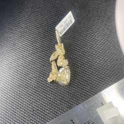 Diamond Charm Bucks Bunny 10kt 